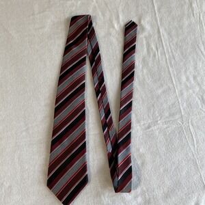 Sean John Tall‎ Striped Necktie Burgundy Black Gray Men's Extra Long